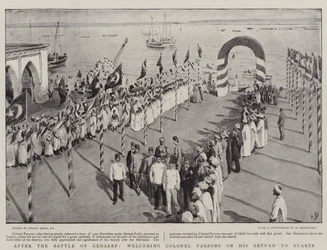After the Battle of Gedaref, Welcoming Colonel Parsons on His Return to Suakin